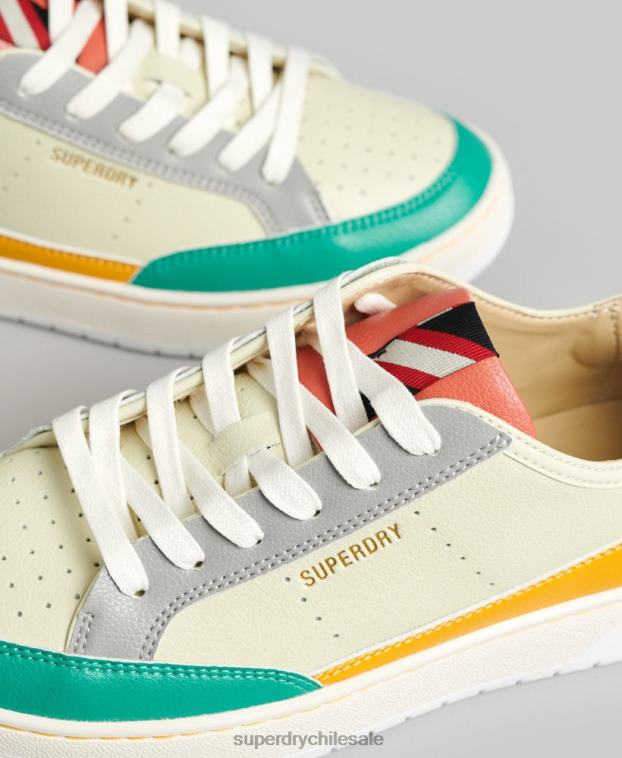 mujer Superdry amarillo tenis bajos vintage vegan basket 2R68Z4356