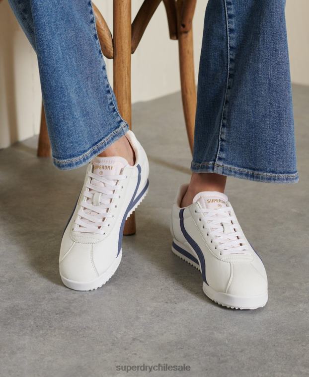 mujer Superdry azul zapatos de corredor de pista retro veganos 2R68Z4418