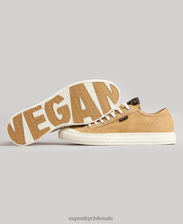 mujer Superdry beige tenis bajos veganos vintage con vulc sintético 2R68Z4347