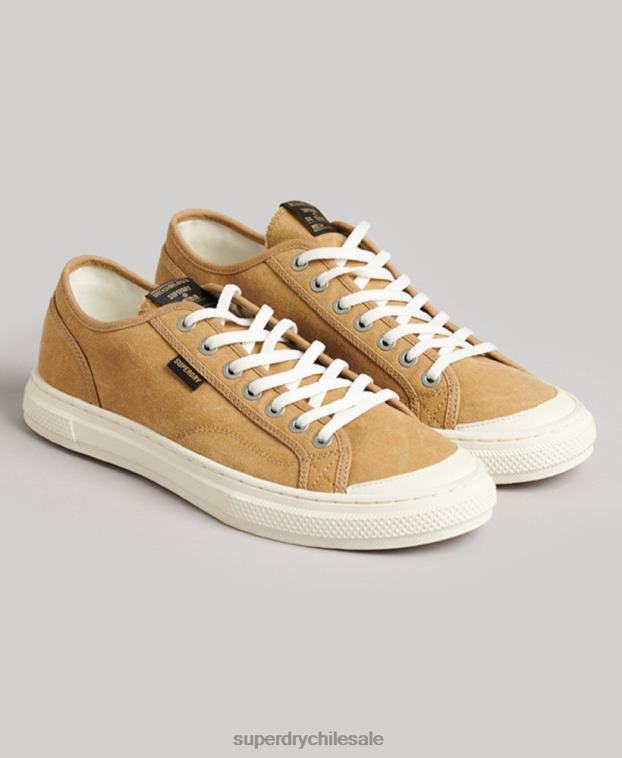mujer Superdry beige tenis bajos veganos vintage con vulc sintético 2R68Z4347