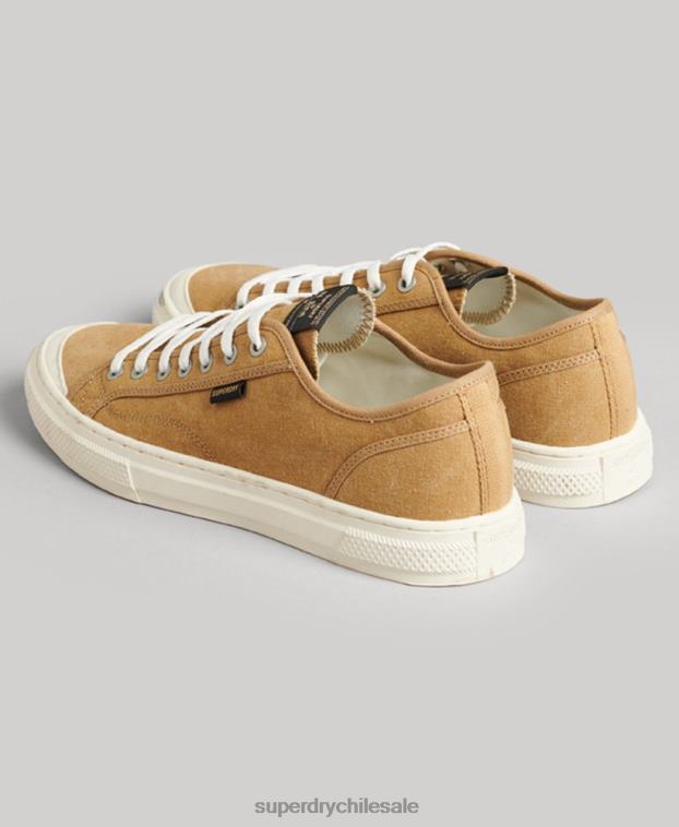 mujer Superdry beige tenis bajos veganos vintage con vulc sintético 2R68Z4347