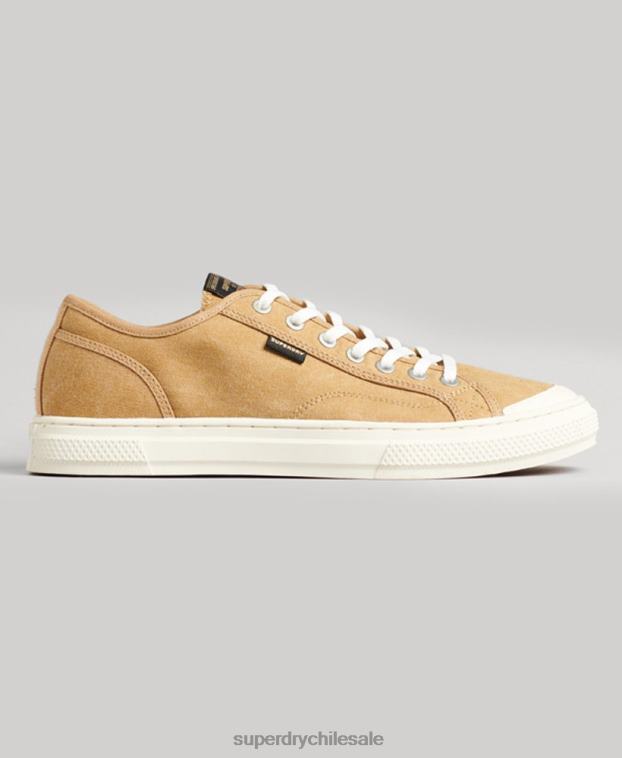 mujer Superdry beige tenis bajos veganos vintage con vulc sintético 2R68Z4347