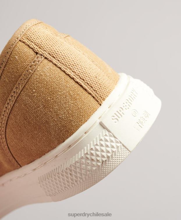 mujer Superdry beige tenis bajos veganos vintage con vulc sintético 2R68Z4347