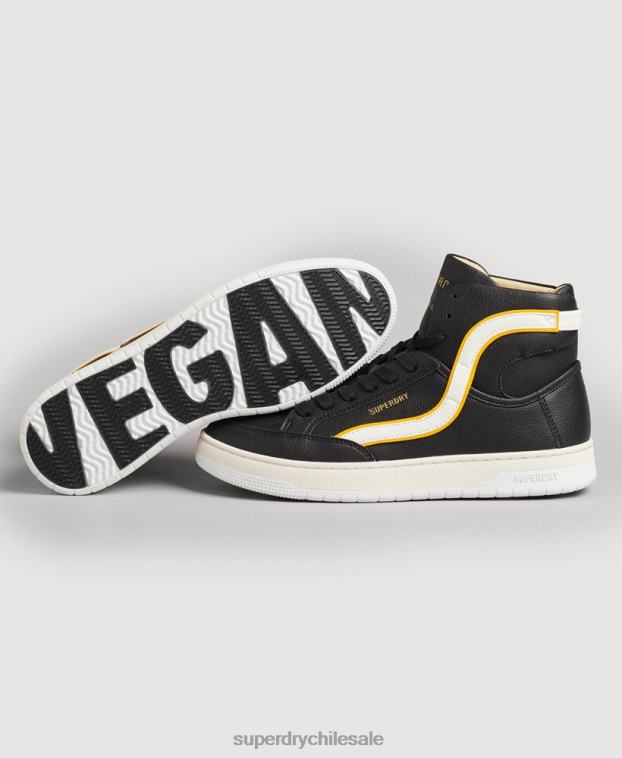 mujer Superdry negro tenis altos vintage vegan basket 2R68Z4348