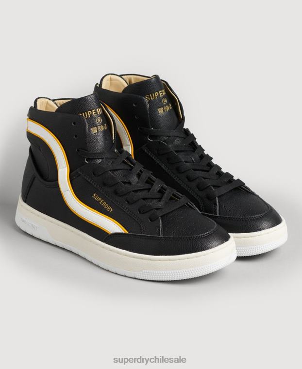 mujer Superdry negro tenis altos vintage vegan basket 2R68Z4348