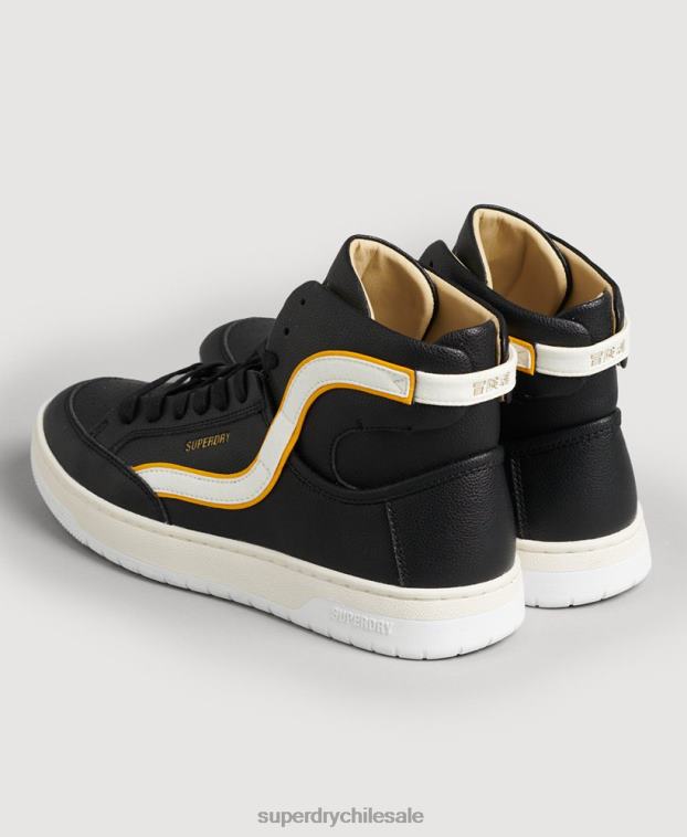 mujer Superdry negro tenis altos vintage vegan basket 2R68Z4348
