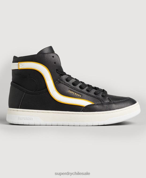 mujer Superdry negro tenis altos vintage vegan basket 2R68Z4348