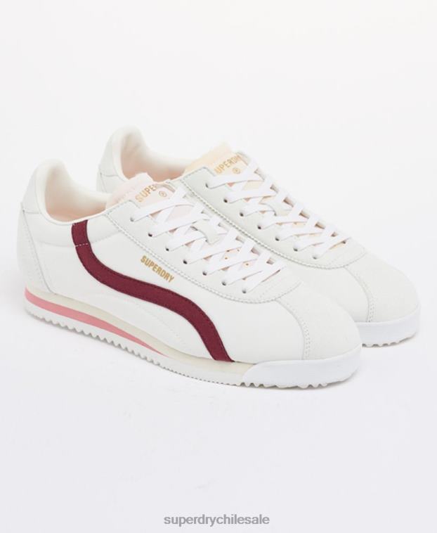 mujer Superdry rojo zapatos de corredor de pista retro veganos 2R68Z4426