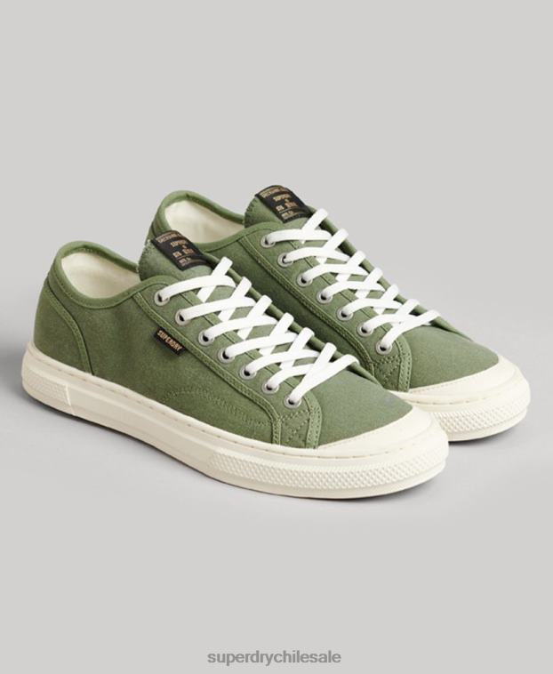 mujer Superdry verde tenis bajos veganos vintage con vulc sintético 2R68Z4423