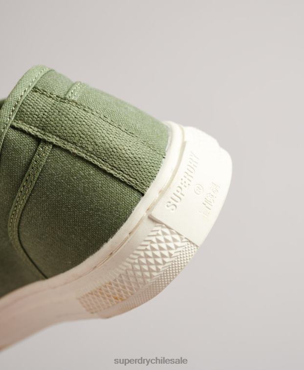 mujer Superdry verde tenis bajos veganos vintage con vulc sintético 2R68Z4423